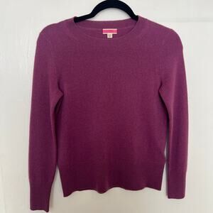 J.Crew Cashmere Crewneck Sweater Purple Plum Classic Soft Lightweight Knit
